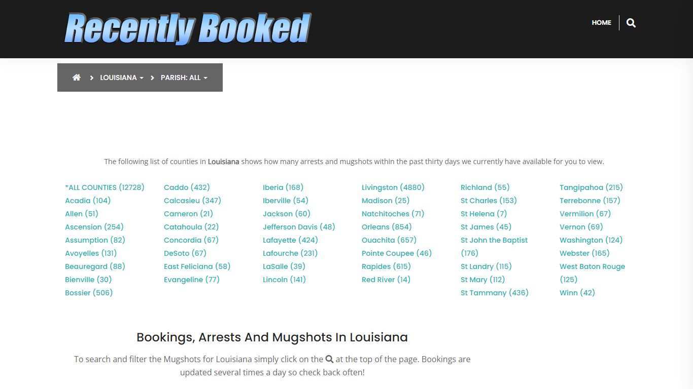 Bookings, Arrests and Mugshots in St James Parish, Louisiana